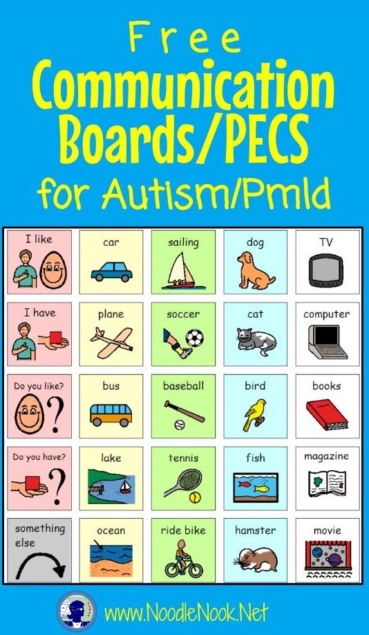 AWESOME free printables for AAC from NoodleNook