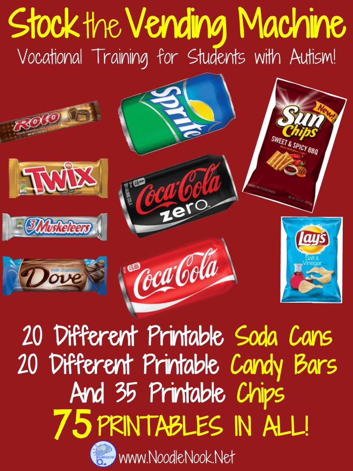 Bundle 3 Vocational Stocking Activities Chips, Candy and Soda