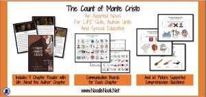 The Count of Monte Cristo- An Adapted Novel from NoodleNook with Adapted Book, Comm Boards, and 60 Picture Supported Comprehension Questions