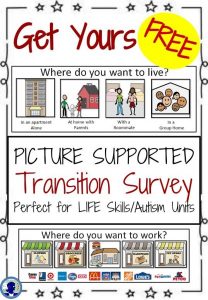 FREE Picture Supported Transition Survey for LIFE Skills and Autism Units- HUGE Help for IEPs!
