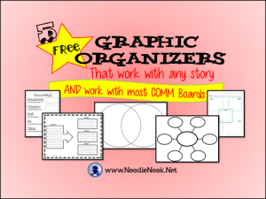5 Graphic Organizers for Comm Boards that work with any story- NoodleNook.Net