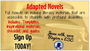 Adapted Novels Training from NoodleNook- June 2016 Region 4 Flyer. SO Affordable at Region 4!