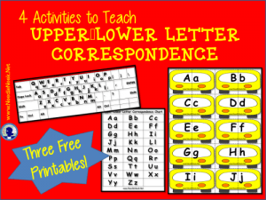 4 Activities and 3 FREE Printables to teach Upper-Lower Letter Correspondence- from NoodleNook.Net