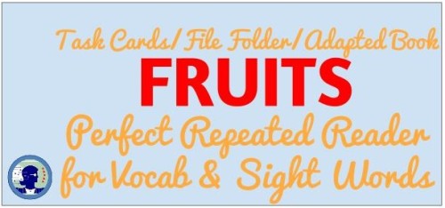 I Like Fruits as a Folder Game or Task Card Set or Adapted Book from www.NoodleNook.Net- Totally love it