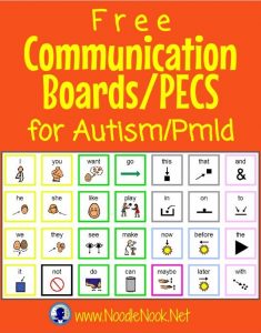 CommBoards from Noodle Nook for students with Autism or Nonverbal students