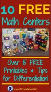 These FREE Printable Math Centers are perfect for K-5, Special Education, and Work Centers for students with Autism!