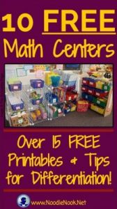 These FREE Math Centers are perfect for K-5, Special Education, and Work Centers for students with Autism!