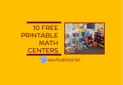 10 Free Printable Math Centers for ALL Students- Tips for Differentiation too! Perfect for Elementary Ed and Special Ed Teachers.