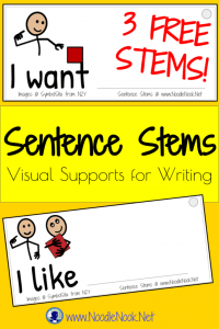 Sentence Stems with Visual Supports for Writing from NoodleNook.Net