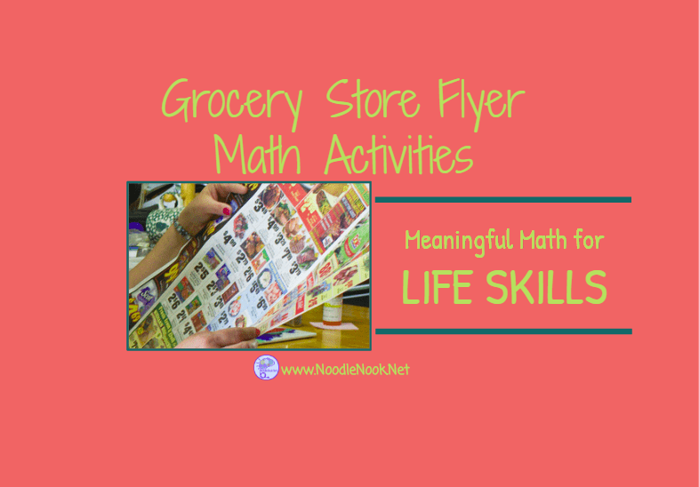 Grocery Store Flyer Math Activities for Meaningful Math in Autism Units and LIFE Skills!