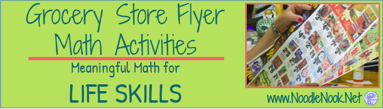 Grocery Store Flyer Math Activities for Meaningful Math in Autism Units and LIFE Skills!
