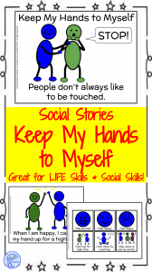 Social Story- Keep My Hands to Myself. For students with Autism, Early Elementary, or Special Education.