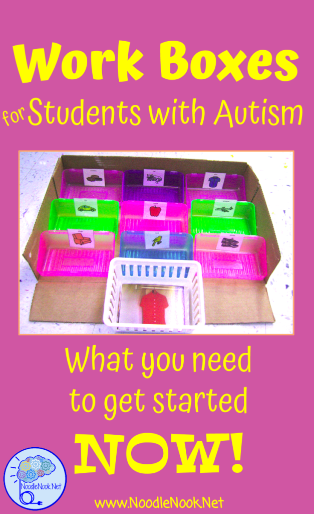 Work Boxes for Autism Units or LIFE Skills- What you need to get started and why!