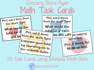 Grocery Store Flyer Task Cards- Functional Math for LIFE Skills