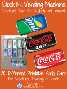 Soda Can Stocking- A Work Task for Vocational Prep in Autism Units & LIFE Skills