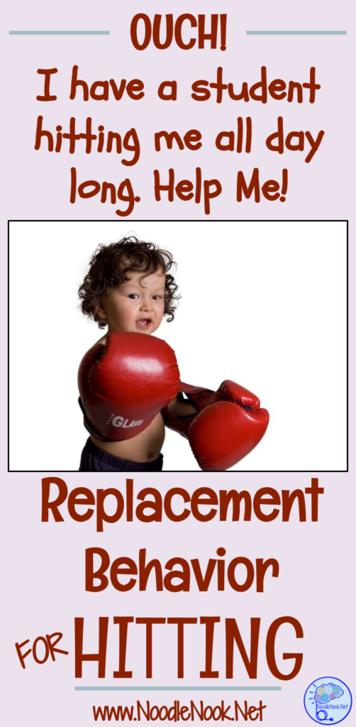 How to find and implement replacement behavior for hitting while working with students with Autism or Significant Disabilities PLUS FREE Data Sheet!