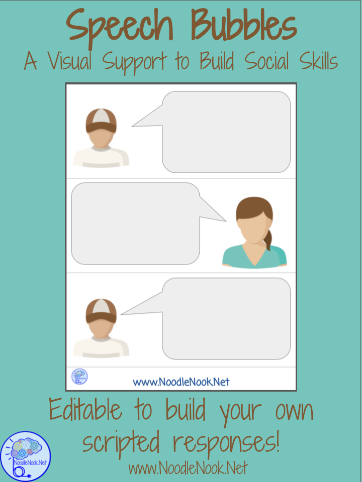 FREE Editable and Printable Speech Tool for Scripted exchanges! Yay!