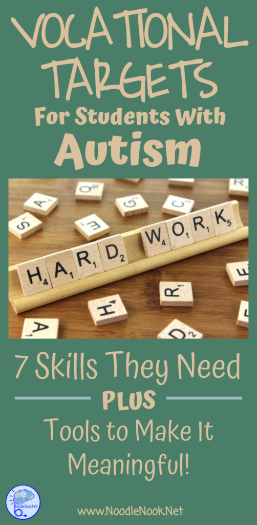 Vocational Targets for Students with Autism- 7 Skills to help get your students job ready.