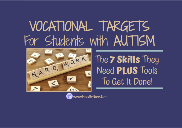 Vocational Targets for Students with Autism- 7 Skills to help get your students job ready.