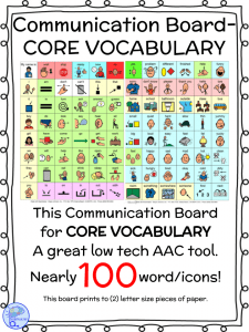 Communication Board- Core Vocabulary AAC from NoodleNook