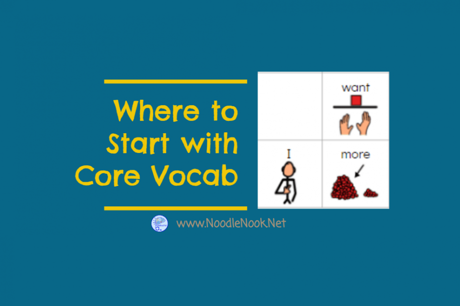 Don’t know where to start with core vocabulary? This will give you a FREE starter board, tips and tricks to teach with, and even the first 5 words to start with!