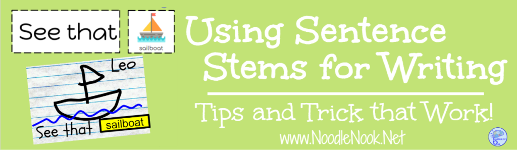 Struggling with writing for students with AAC devices? Read how Sentence Stems can help by using AAC and Sentence Stems with Predictable Chart Writing!