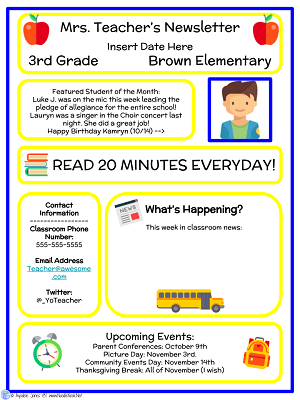 FREE! Downloadable and Editable Newsletter Template for you to use in YOUR Autism Unit or ANY classroom!