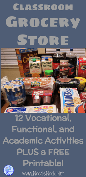12 Vocational, Functional, and Academic Activities for the Grocery Store in Your Autism Classroom, with a free printable and parent letter!