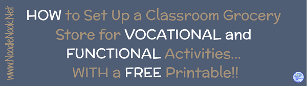 12 Vocational, Functional, and Academic Activities for the Grocery Store in Your Autism Classroom, with a free printable and parent letter!