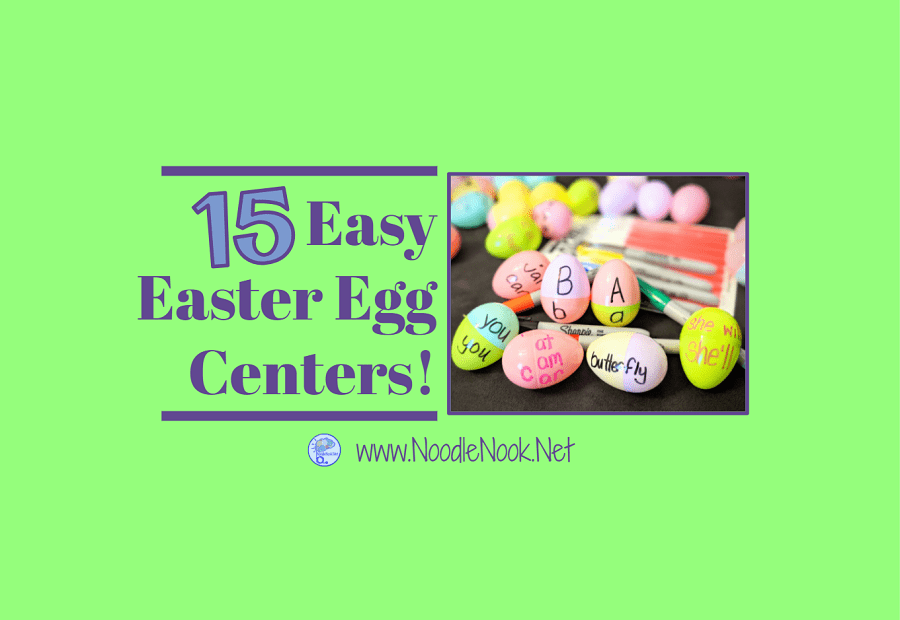 Fun new center ideas are like GOLD- so here are a few easy Easter egg centers you can get started with a bag of plastic eggs and a Sharpie!