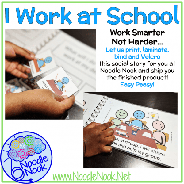 Social Stories can be used in the classroom as an instructional tool to discuss behaviors with a student. This book targets how to work in group (keeping hands to self, listening to others, and sharing ideas) versus how to work at the student's desk (stay in seat, stay focused, finish all work). Perfect for Autism Units, SpEd or Early Elementary Classrooms. Get your delivered today!
