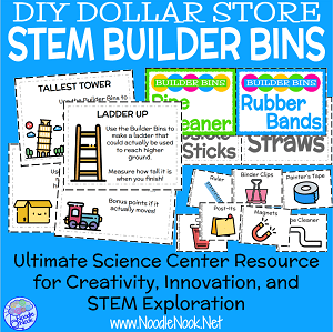 Builder Bins - DIY STEM Centers from the Dollar Store for SpEd and Elementary from Noodle Nook
