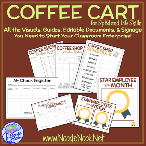 Coffee Cart- Classroom Business Guide and Visuals for Vocational Training in SpEd and Autism Units