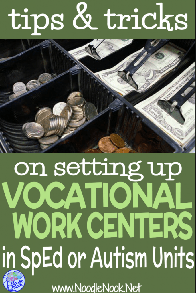 Trying to set up Vocational Work Centers in your classroom and need some ideas? Read more about how to make vocational work stations work for you!