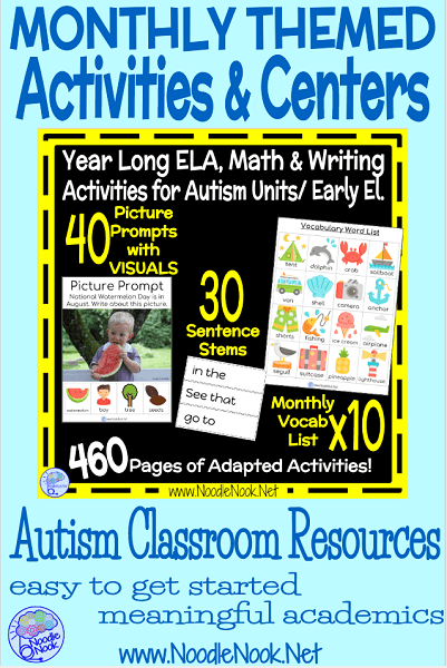 Year Long Centers and Activities for Students in Sped Classrooms or Autism Units