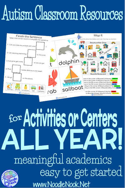 Year Long Centers and Activities for Students in Sped or Autism Units