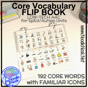 Core Vocabulary Communication Flip Book - AAC for SpEd and Autism Units Need a low-tech and easy way to start developing language in a student with AAC needs?