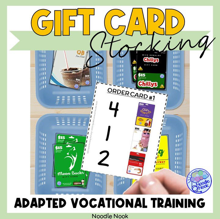 Gift Cards Vocational Work Task from Noodle Nook- A Printable Work Job