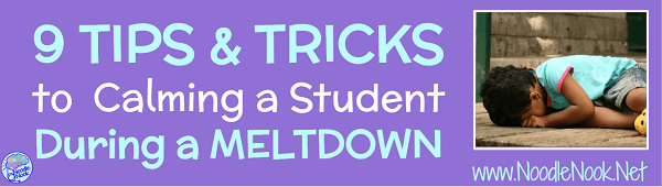 When a meltdown starts, you have to take action to prevent a student from injuring themselves, hurting others, or damaging valuable property. If you want to really prevent injury, then it is best to stop the meltdown before it escalates. When that isn’t possible, here are 5 easy tips for calming during a meltdown.