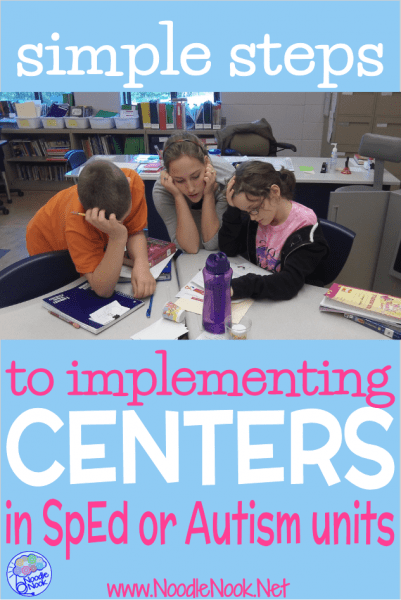 You know you should be using centers, stations and rotations in your Autism unit, but where should you start? Here are some simple steps to starting centers in an Autism unit or Special Education Classroom.