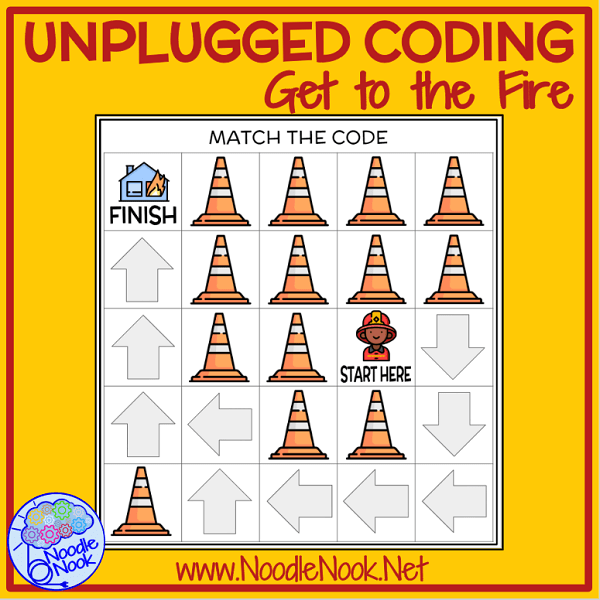 Engage students with Autism or significant disabilities using these Unplugged Coding activities- Get to the Fire! Easily differentiate your technology stations for students of all ability levels.