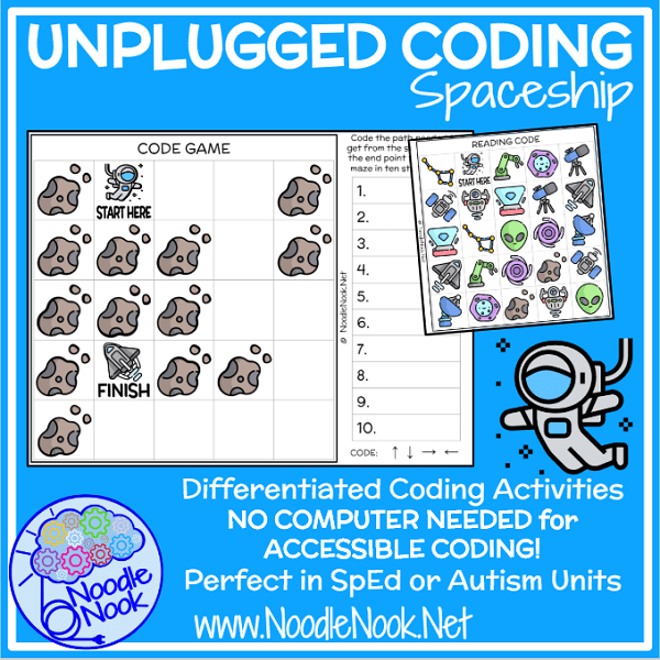 Unplugged Coding - Spaceship- A Leveled Activity to Support ALL Learners