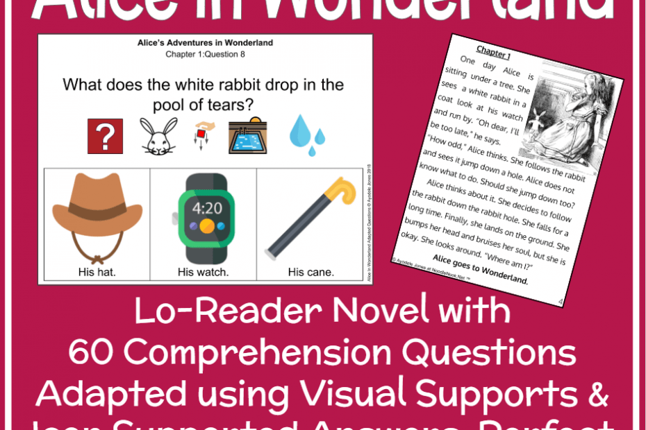 Alice in Wonderland- An Adapted Novel for SpEd, Life Skills, and Autism Units Do you need real literacy in your special education class that will allow you to read grade level materials with students not on grade level? This is for you!