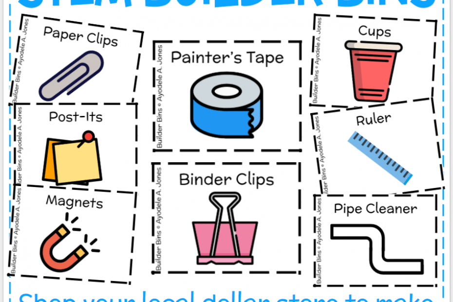 Builder Bins- DIY Dollar Store STEM Centers! Fast finishers got you frustrated? Centers in your classroom need some fun? If you have been looking for a tinker tub or activity to unleash your student’s creativity and problem solving skills, then you have found the perfect printable!
