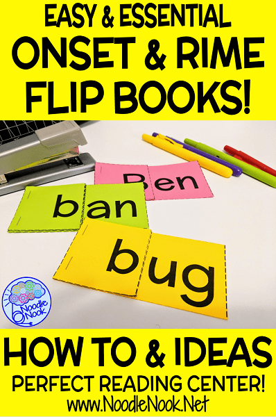 Easy and Essential Onset and Rime Flip Books- CVC Word Families for Reading Centers
