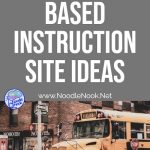 Site Ideas for Community Based Instruction Trips (text overlay yellow school bus)