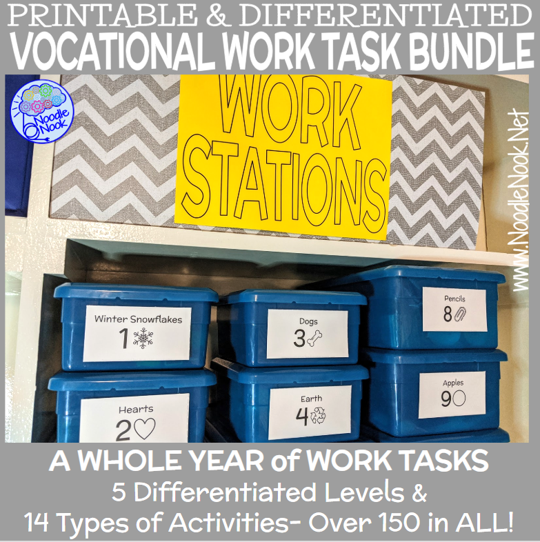Bundle of Vocational Task Boxes in SpEd and Autism Units for Life Skills