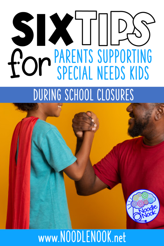 6 Tips for parents on supporting special needs students online during school closures. Ideas on how to set up learning at home for kids with disabilities.