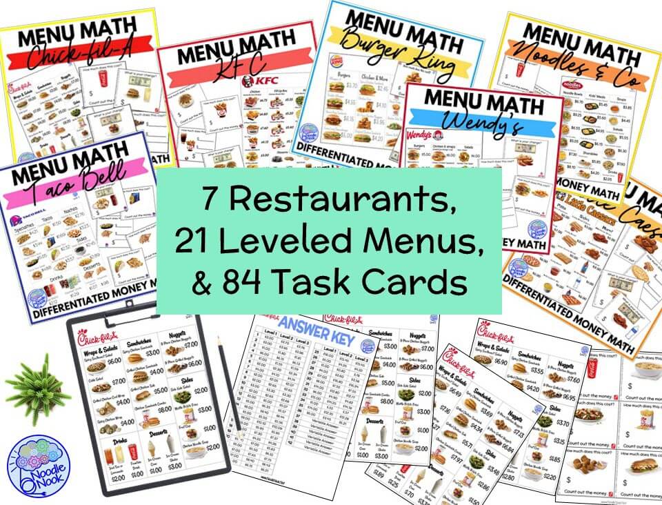 Understanding Menus BUNDLE - Reading Menus & Menu Math - Life