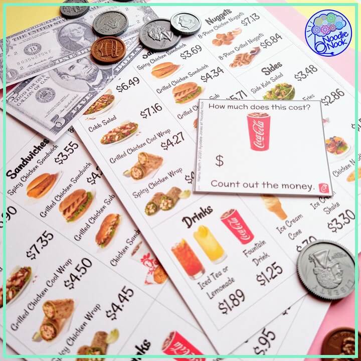 Make Math Centers Fun with Fast Food Menu Math